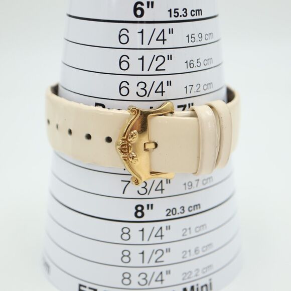 Betsey Johnson Women's Watch 39mm White Dial White Leather Strap w New Battery - Picture 3 of 16